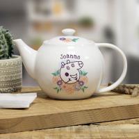 Personalised Peppa Pig Mummy Pig Floral Teapot Extra Image 1 Preview